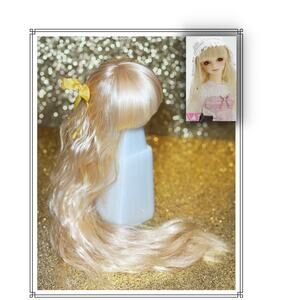1/3 BJD Volks Super Dollfie Dream DD SD Liz Wig Gold Ivory Silk Bow 8/9 9/10